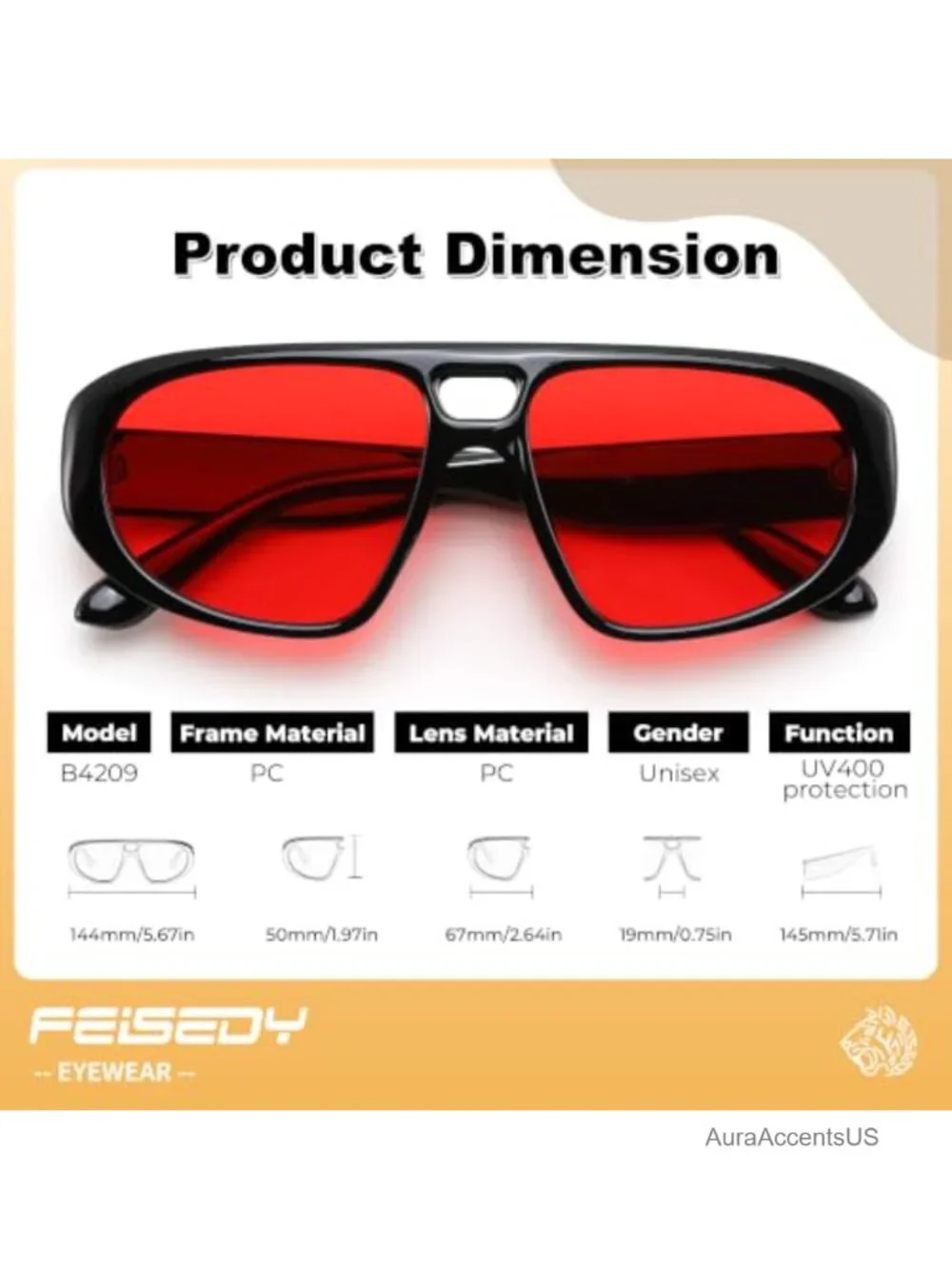 Vintage Aviator Sunglasses UV400 Lightweight Square Frame Women Men